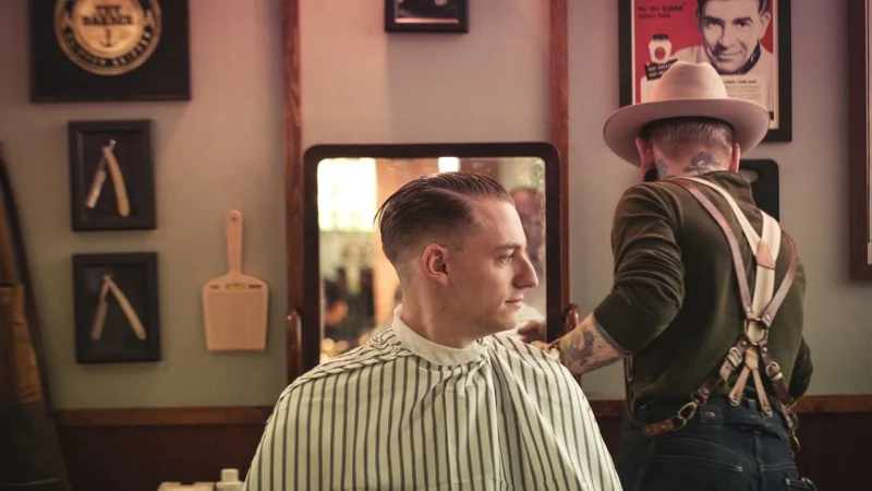 Activeshop Fotel Barberski Fryzjerski Eko-Skóra Hair System